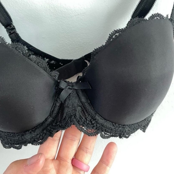 Victoria's Secret Dream Angels Lightly Lined Demi Bra Lace Smooth Classic Black - Picture 3 of 5
